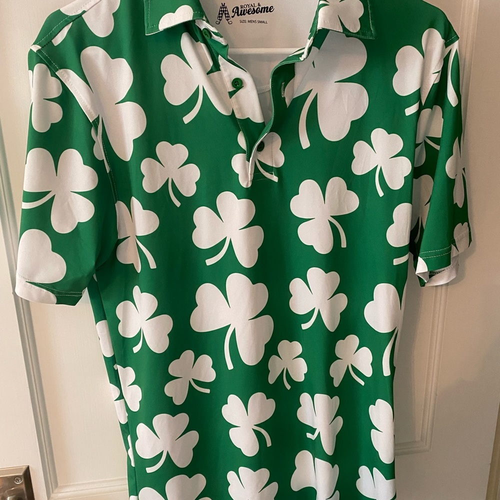 Men’s Green Shamrock Golf Shirt